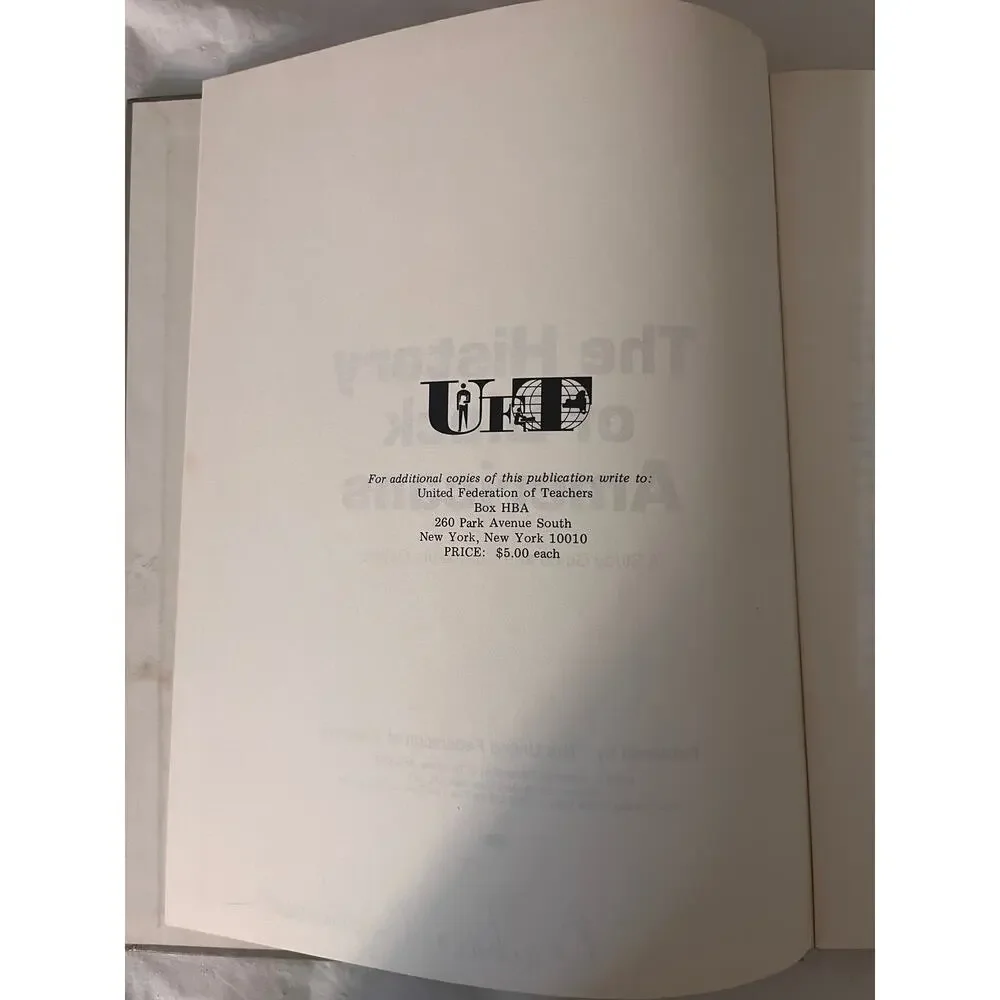 1972 History of Black Americans UFT Study Guide Black History Hardcover Book